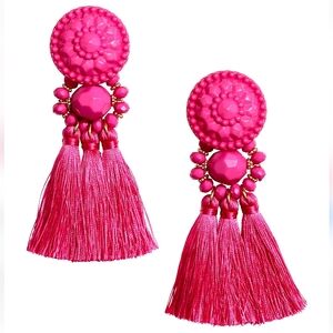 Barbie Pink Tassel Earrings